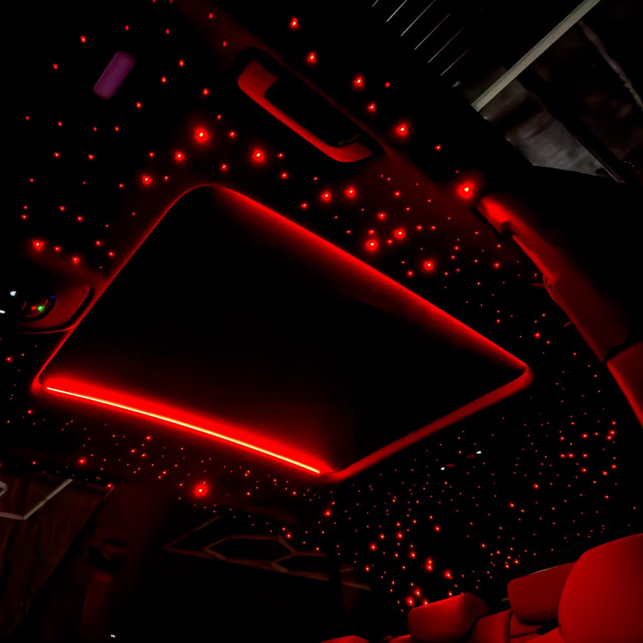 fibre optice plafon înstelat roșu auto